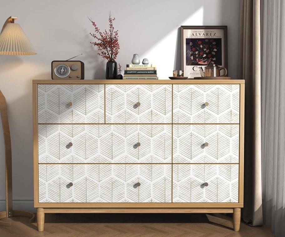 Modern Peel and Stick Wallpaper 17.3''×78.8'' Self Adhesive Wallpaper Boho Contact Paper Beige and White Geometric Wall Paper Removable Decorative Wallpapers for Bedroom Bathroom Cabinets Decor Vinyl - Image 5