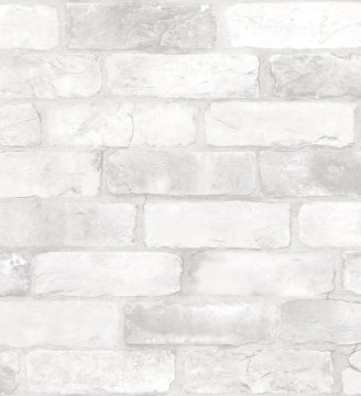 NuWallpaper NU2218 Loft Brick Peel Stick Wallpaper, White & Off-White